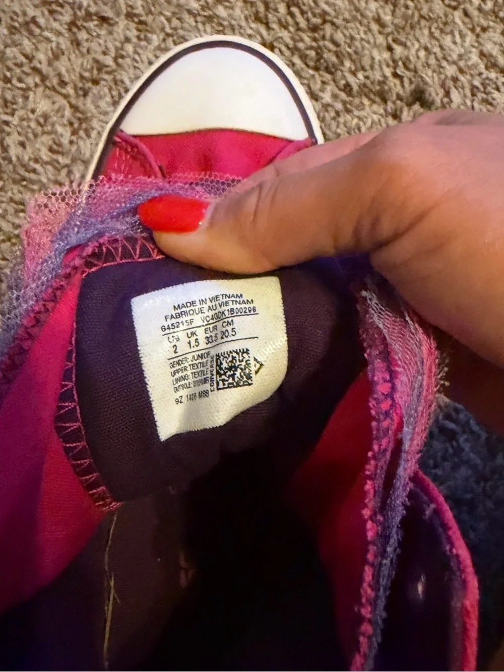 Converse Kids Hot Pink High Top Sneakers